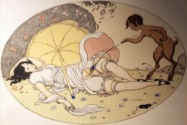 Serie van aquarellen, die in 1925 onder de titel The Delights of Eros in Erotopolis Parijs verschenen